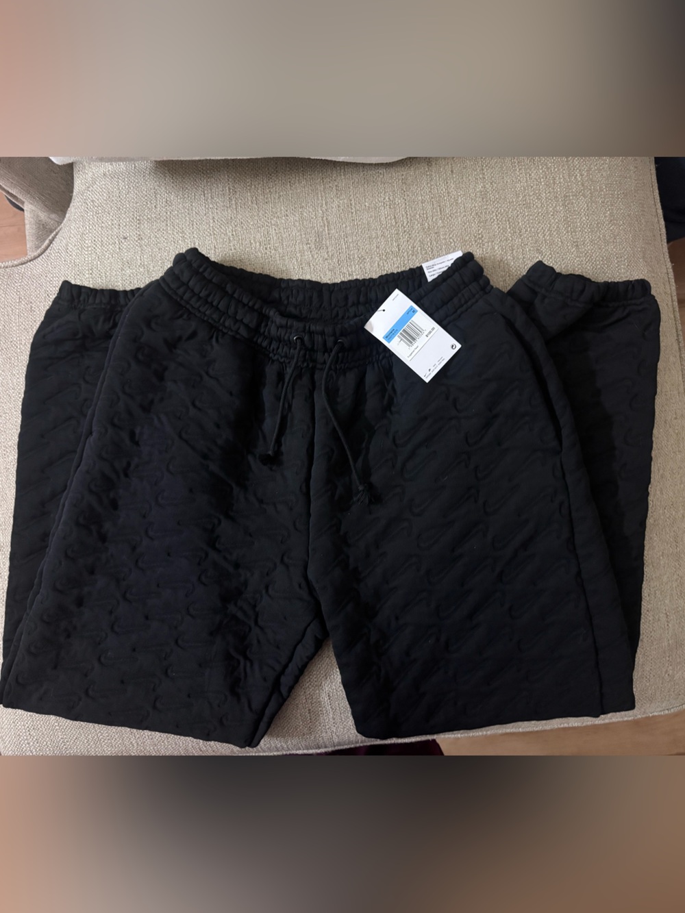 Nike women’s black sportswear phoenix fleece oversized jacquard pants